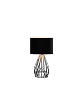 Streamdale Furniture 17.5" In Industrial Farm Metal Cage Black Table Lamp