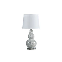 Streamdale Furniture 19.5" In Mirror Glass Mosaic Silver Chrome Polyresin Table Lamp