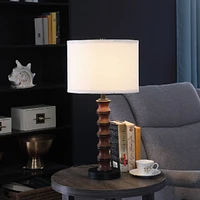 Streamdale Furniture 27.5" In Coastal Littoral Wood Insp Modern Table Lamp