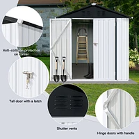 Outdoor Storage Sheds 4FTx6FT Apex Roof White+Black