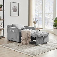 Adjustable Folding Sofa Bed Chair - Grey