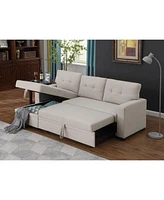 Streamdale Furniture Upholstered Pull Out Sectional Sofa With Chaise
