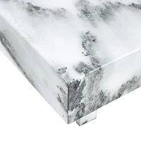 Elegant Black and White Marble Coffee Table 31.4" Square