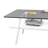Modern Gray Glass Coffee Table