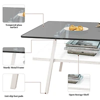 Modern Gray Glass Coffee Table