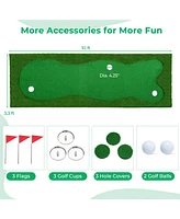 Costway 10 x 5 Ft Golf Putting Green Professional Golf Training Mat with 2 Golf Balls