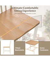 Dining Chairs Set of 2 High Back Navy Metal Frame Footrests Kitchen