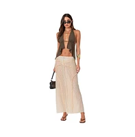 Edikted Women's Inside Out Sheer Lace Maxi Skirt