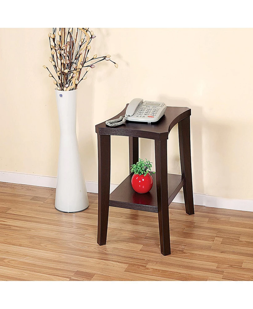 Simplie Fun Chairside Table Red Cocoa