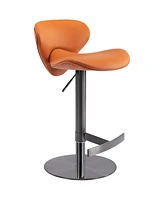 Simplie Fun Swivel Stainless Steel Bar Stool in Brown