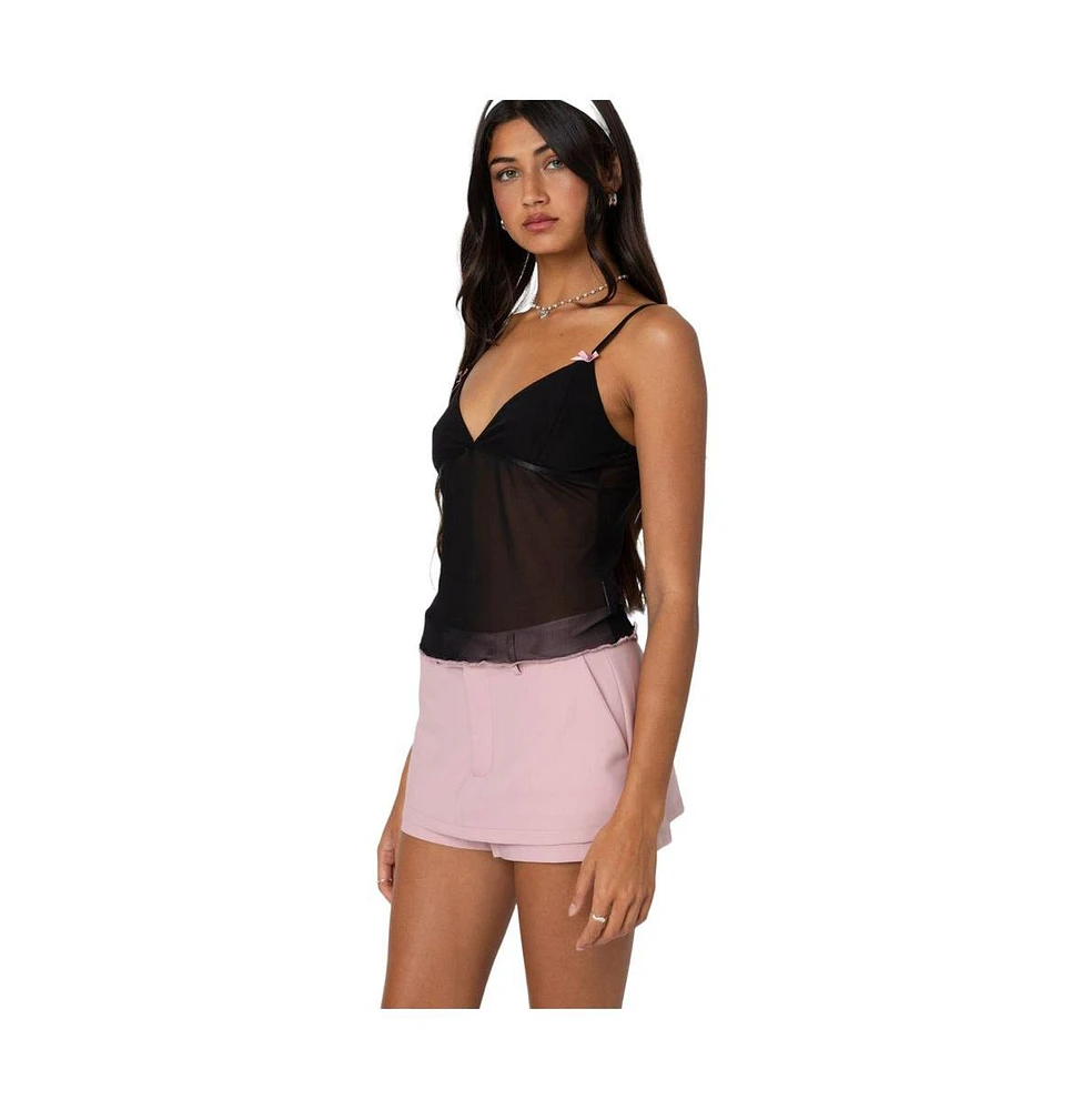 Edikted Women's Harriet Sheer Mesh Top