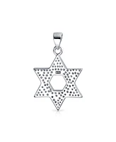 Bling Jewelry Hanukkah Magen Judaic White Synthetic Opal Inlay Star Of David Pendant Necklace For Bat Mitzvah For Women For Sterling Silver