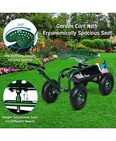 Costway Garden Cart Rolling Work Seat