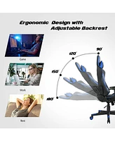Massage Gaming Chair Reclining Racing w/Lumbar Support