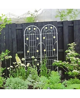 Metal Garden Trellis 86.7" x 19.7" for Climbing Plants