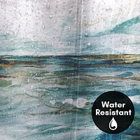 71x74 Abstract Shower Curtain - Midnight Clear by Pi Creative Art