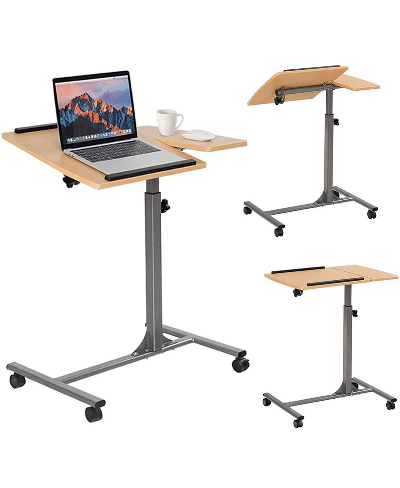 Costway 1PC Adjustable Laptop Notebook Desk Table Stand Holder Swivel Home Office Wheel