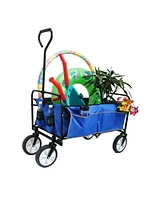 Streamdale Furniture Folding Wagon Garden Shopping Beach Cart (Blue)