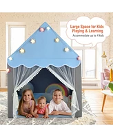 Kids Playhouse Tent Large Castle Fairy Gift w/Star Lights Mat