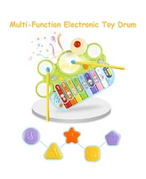 Sugift 3-in-1 Electronic Piano Xylophone Game Drum Set