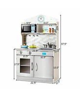 Sugift Kid's Wooden Pretend Cooking Play Kitchen Set