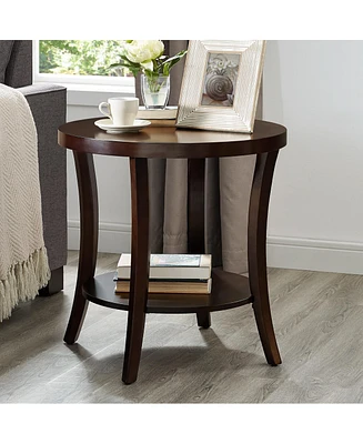 Streamdale Furniture Perth Contemporary Oval Shelf End Table, Espresso