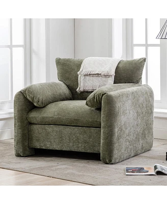 Simplie Fun Modern Style Chenille Oversized Armchair Accent Chair Single Sofa Lounge Chair