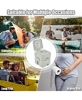 Gymax 5.3 Gallon 20L Portable Travel Toilet Camping Rv Indoor Outdoor Potty Commode