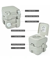 Gymax 5.3 Gallon 20L Portable Travel Toilet Camping Rv Indoor Outdoor Potty Commode