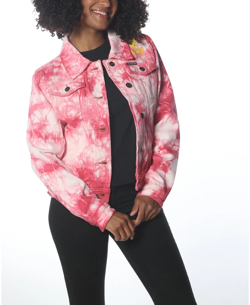 Members Only Women's Bull Denim Looney Tunes Trucker Jacket