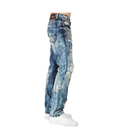 Level 7 Men's Artisan Crafted Vintage Wash Slim Straight Premium Jeans