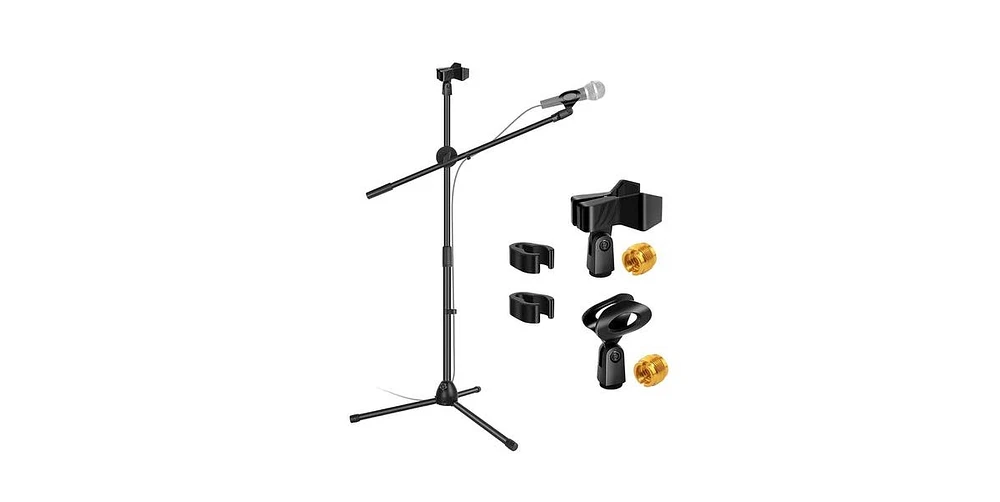 5 Core Tripod Mic Stand 59" Adjustable Microphone Stands Holder Floor w Boom Arm Ms Dbl