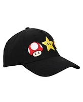 Super Mario Men's Brothers Power-Ups Black Traditional Adjustable Hat