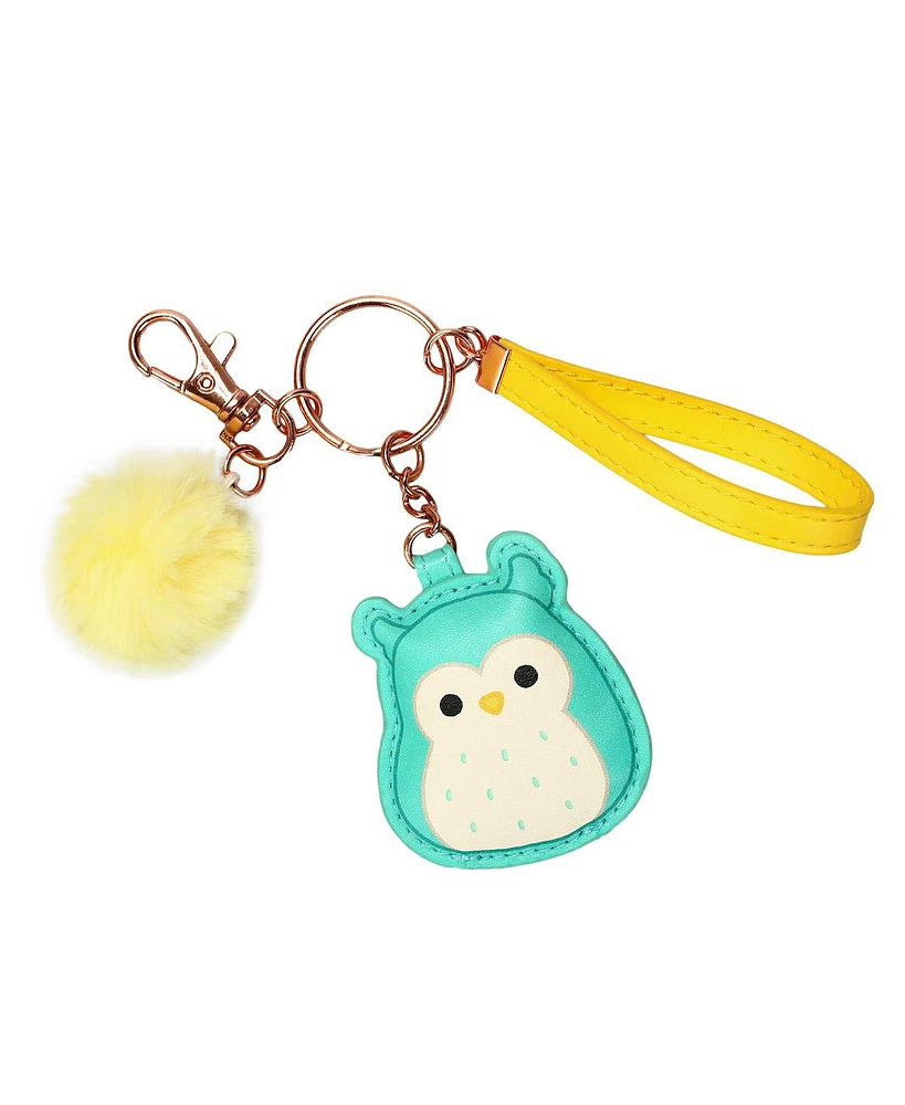 Squishmallows Winston The Owl & Puff Pom Keychain With Wristlet Strap