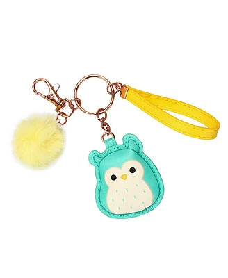 Squishmallows Winston The Owl & Puff Pom Keychain With Wristlet Strap