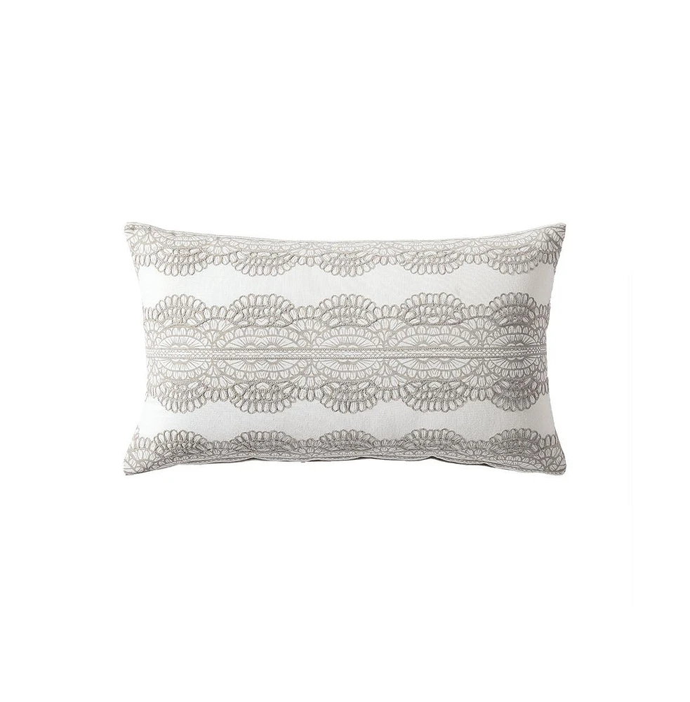 Linen Classique Lace Reversible Decorative Pillow Taupe