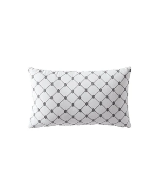 Linen Classique Dotted Windowpane Reversible Decorative Pillow Grey