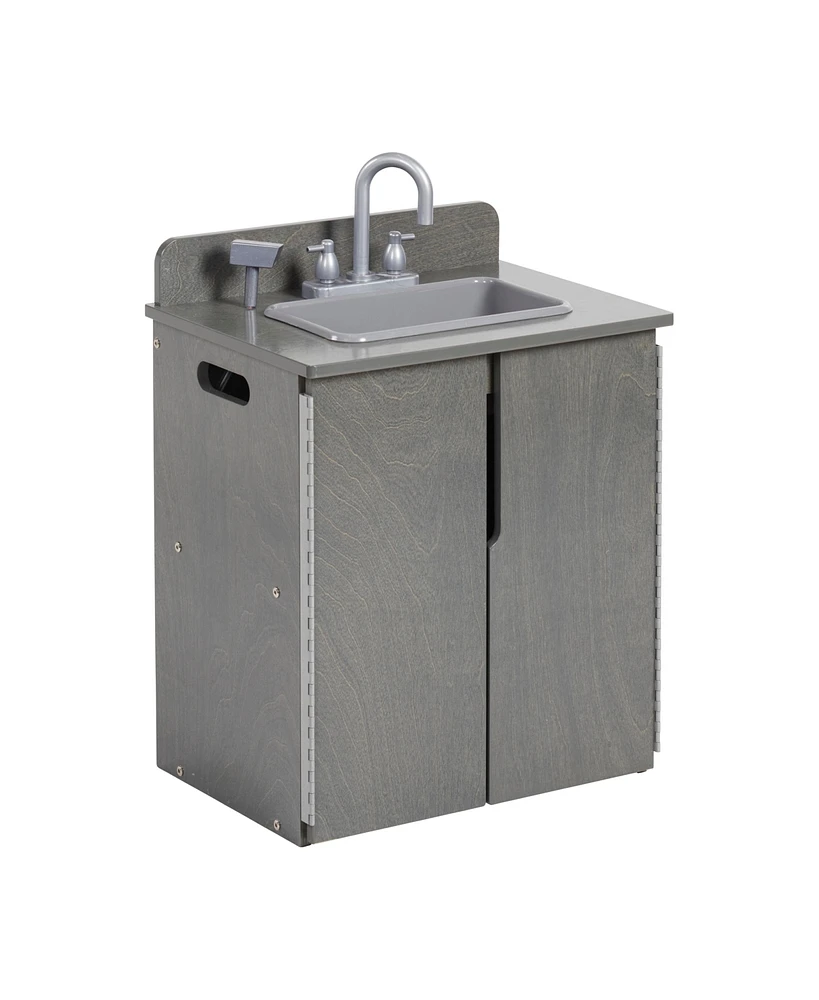 ECR4Kids Girls Play Kitchen Sink, White Wash