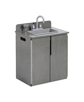 ECR4Kids Girls Play Kitchen Sink, White Wash