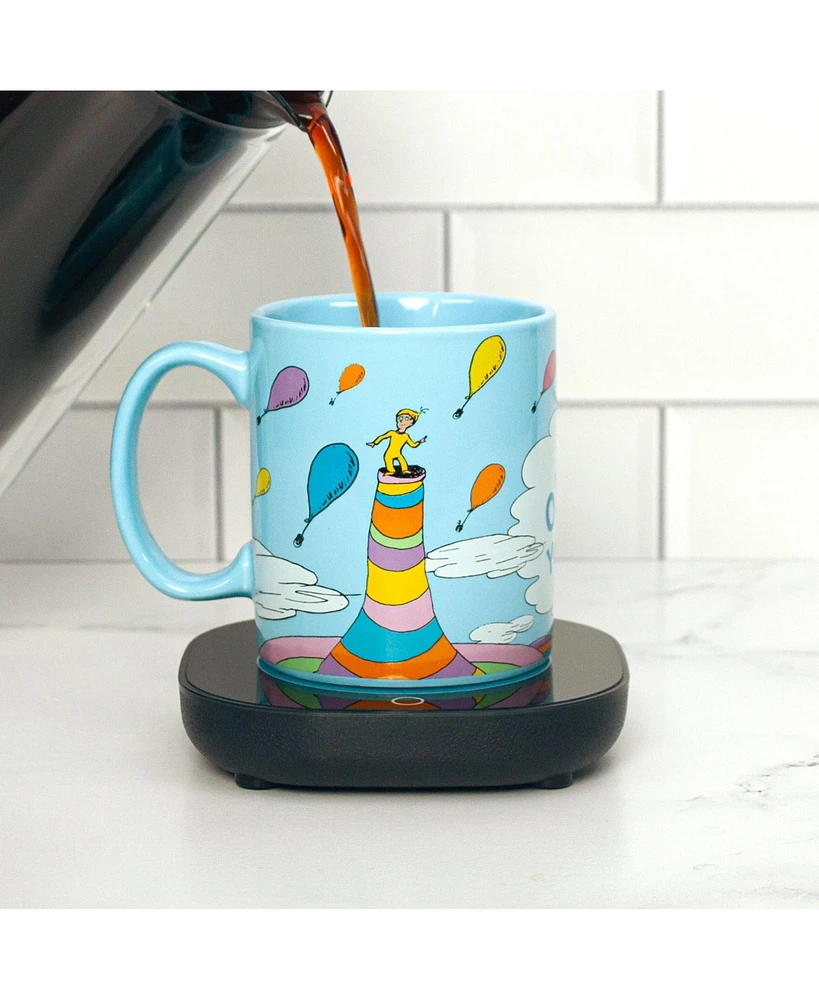 Uncanny Brands Dr. Seuss Oh, the Places You'll Go Mug with Warmer – Keeps Your Favorite Beverage Warm - Auto Shut On/Off