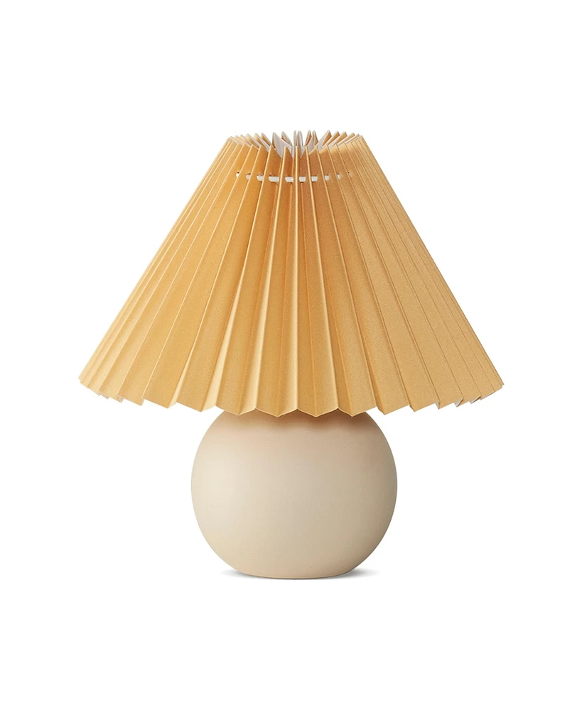 Brightech Serena 10" Ceramic Led Table Lamp with Pleated Shade