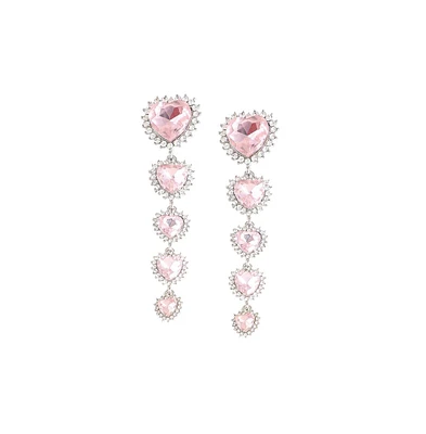 Sohi Women's Heart Drop Earrings