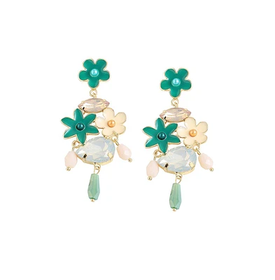 Sohi Women's Floral Drop Earrings