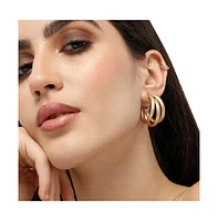 Sohi Women's Overlap Hoop Earrings