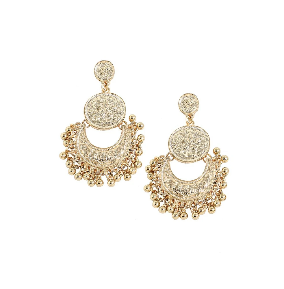 Sohi Women's Coin Drop Earrings