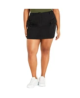 City Chic Women's Cargo Halo Side Pockets Mini Skirt