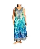 City Chic Plus Afterglow Maxi Dress