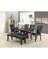 Leather Upholstered Dining Chair, Black(Set Of 2)