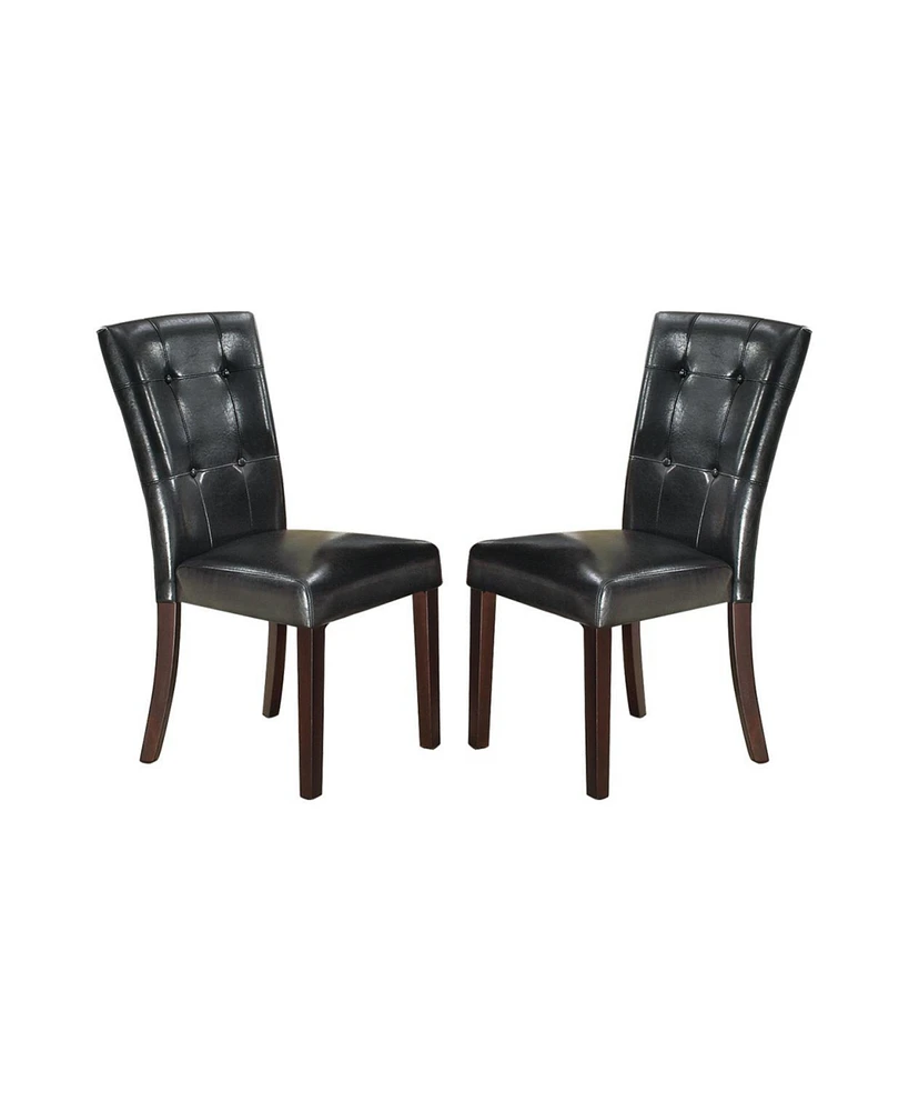 Streamdale Furniture Leather Upholstered Dining Chair, Black(Set Of 2)