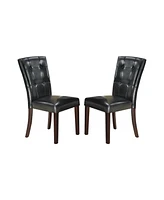 Simplie Fun Leather Upholstered Dining Chair, Black(Set Of 2)